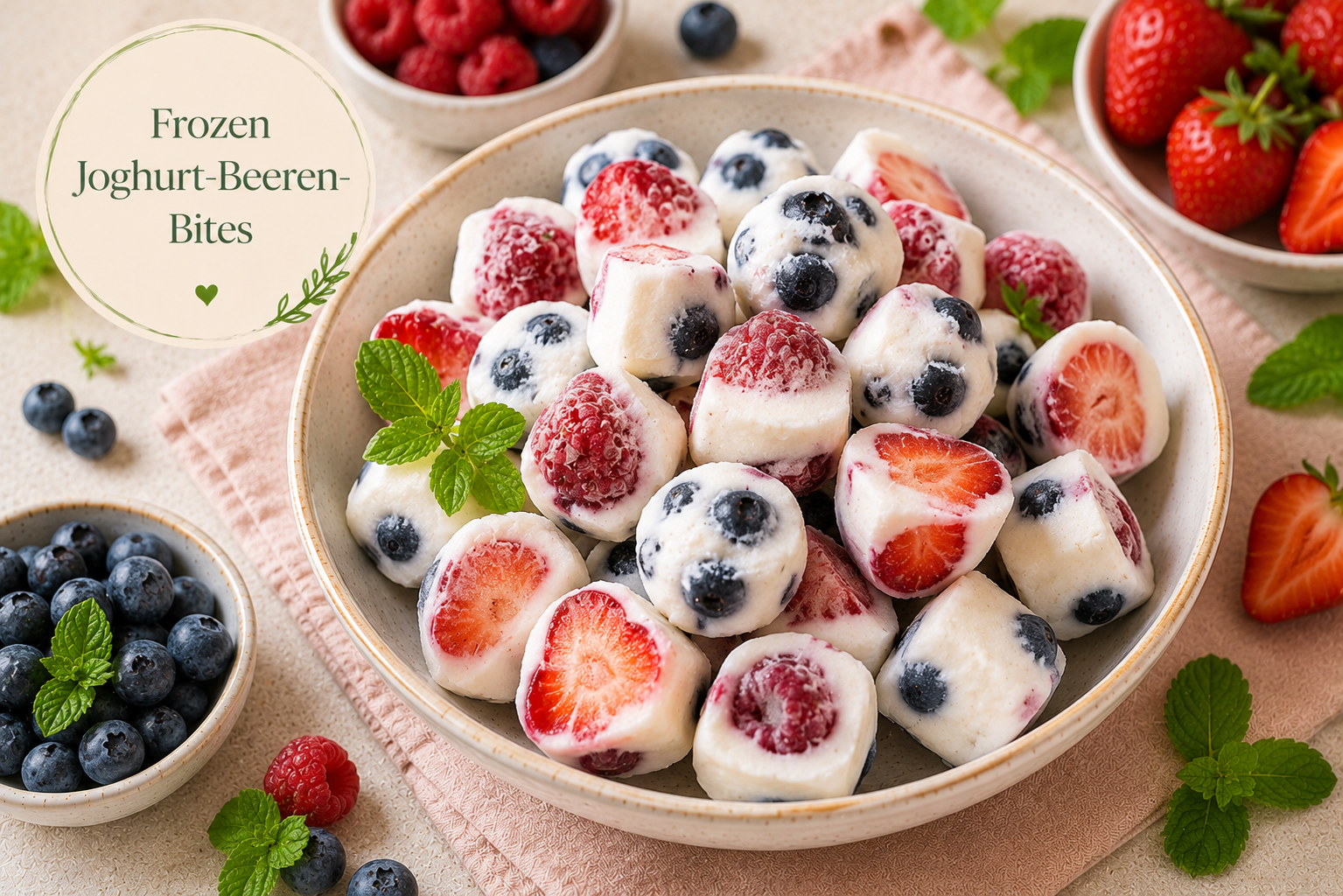 Frozen Joghurt-Beeren-Bites - hormonfreundliches Sommerrezept aus dem Sommer-Hormon-Reset 40+